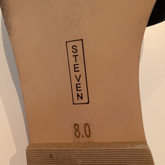 Steve Madden HADYN Black Leather Sandals - Picture 5 of 9